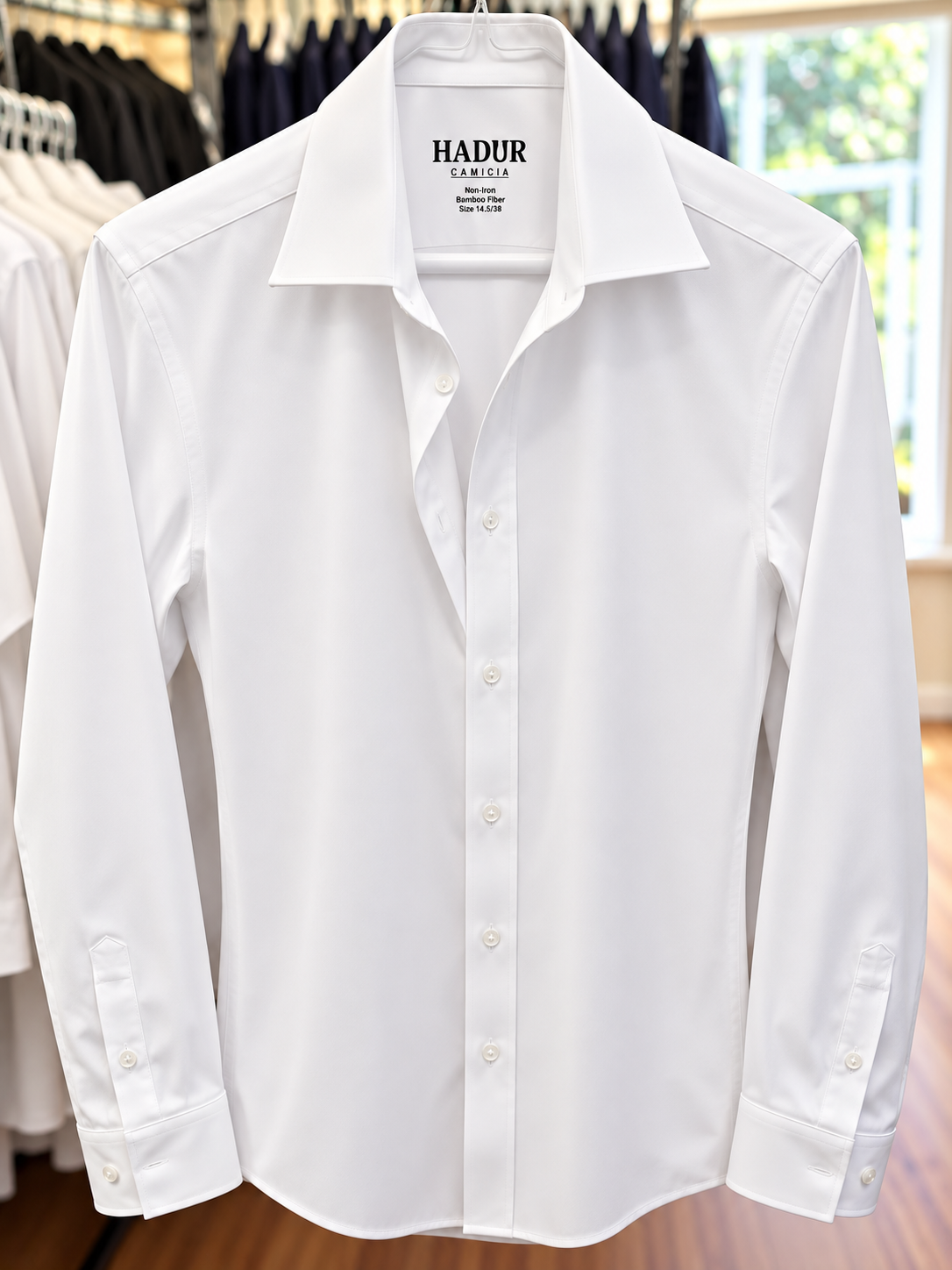 HADUR Camicia white bamboo dress shirt