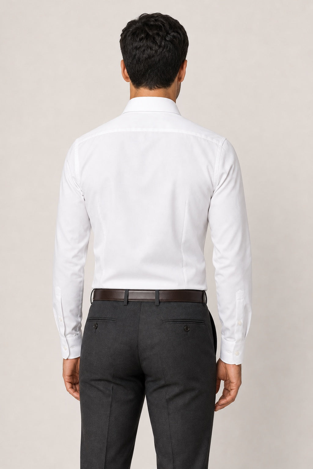 HADUR Camicia white dress shirt on a model, back view