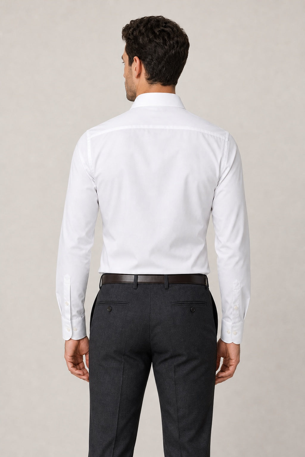 HADUR Raffinato white dress shirt on a model, back view